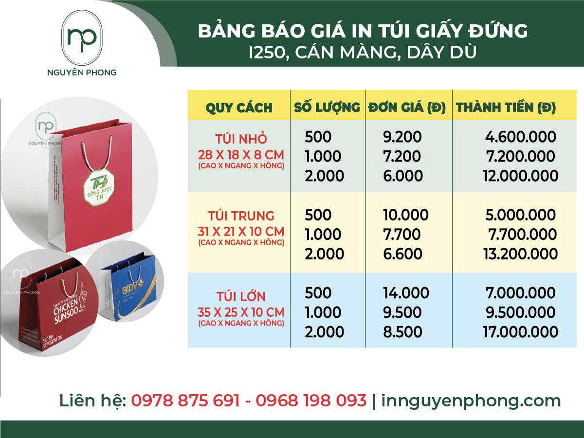 in túi giấy cho shop thời trang 